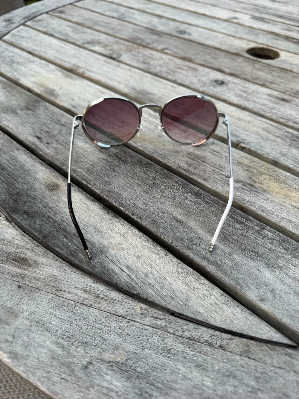 Prive Revaux Silver Frame Sunglasses with Blue Mirrored Lenses